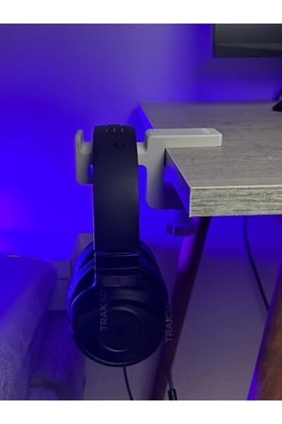 Yıldızan Edl Shop Premium White Desk Edge Headphone Stand – Shadow Edition V6...