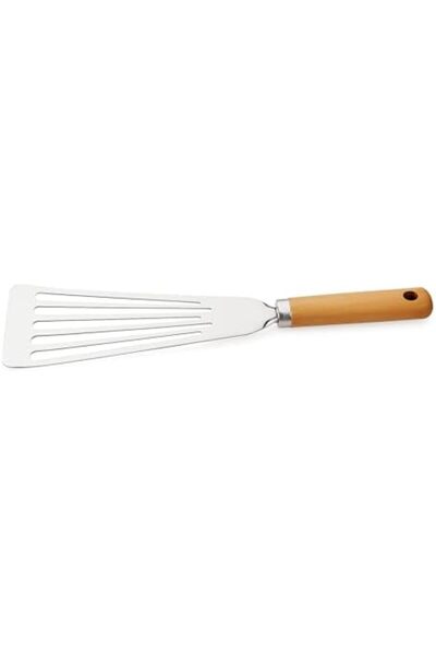 Yıldızan Ysf Shop Bamboo Handle Stainless Steel Pizza Serving, Frying and Gri...