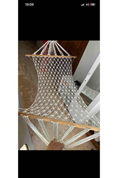 Toptancı Amca Kalın İpli El Örgüsü Hamak 120x200 cm Çift Kişilik Bahçe Hamağı...