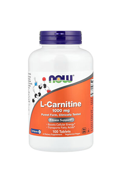 Now Foods Supplements, L-Carnitine 1,000 mg, Purest Form, Amino Acid, Fitness...