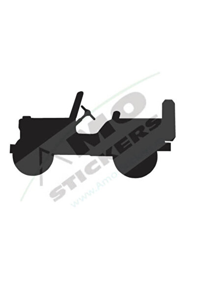 Amo-Stickers стар джип 25см червен