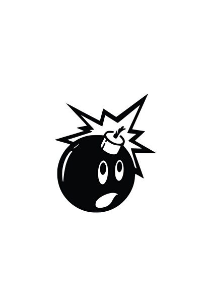 Amo-Stickers Sticker Auto BOMB 30cm Argintiu