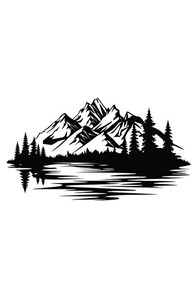 Amo-Stickers Sticker Camping , Munti , Natura 4 70cm Gri inchis