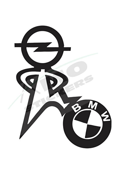 Amo-Stickers Sticker Opel cu piciorul pe bmw 25cm Verde