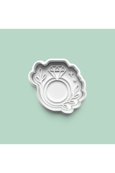 AKTASTORE Solitaire Wedding Ring Cookie Mold and Sugar Paste Mold 0939-4