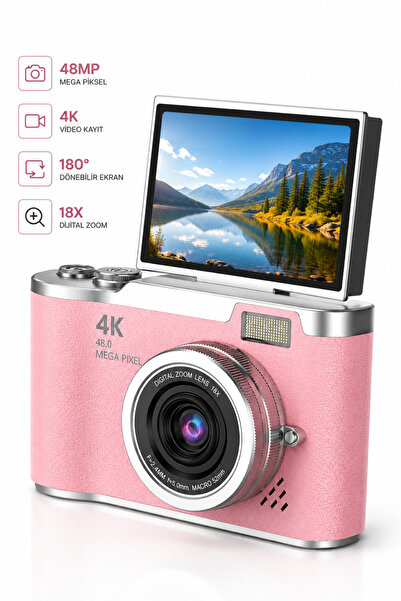 RAYLAX 4K Dijital Fotoğraf Makinesi 48MP Flip Ekran 18X Zoom Flaşlı Fotograf ...