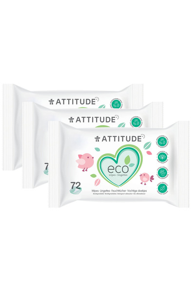 Attitude Servetele Umede (Rezerva) pentru Bebelusi fara Parfum 100% Biodegrad...