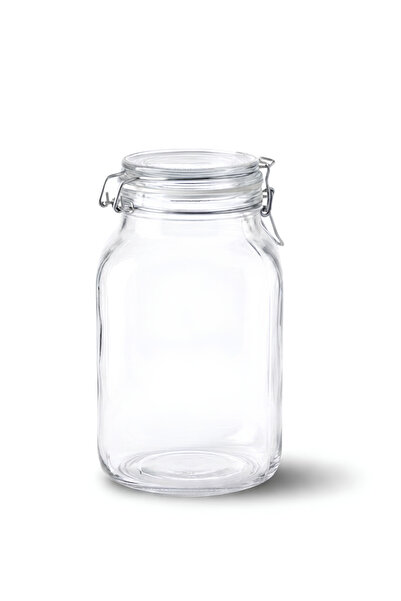 Generic 3L Glass Storage Jar with Airtight Clip Lid - Ideal for Rice, Grains,...