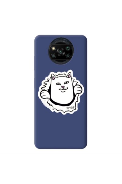 Other Xiaomi Poco X3 /X3 Pro White cat Dark blue Colored Silicone TPU Θήκη