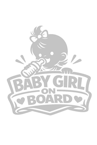 OEM Autocolant decorativ auto  "BEBE FETIȚĂ LA BORD ", M1, 10cm, Alb
