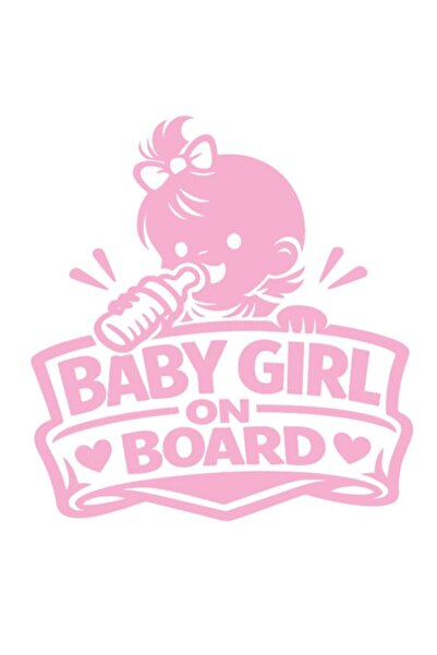 OEM Autocolant decorativ auto  "BEBE FETIȚĂ LA BORD ", M1, 10cm, Roz
