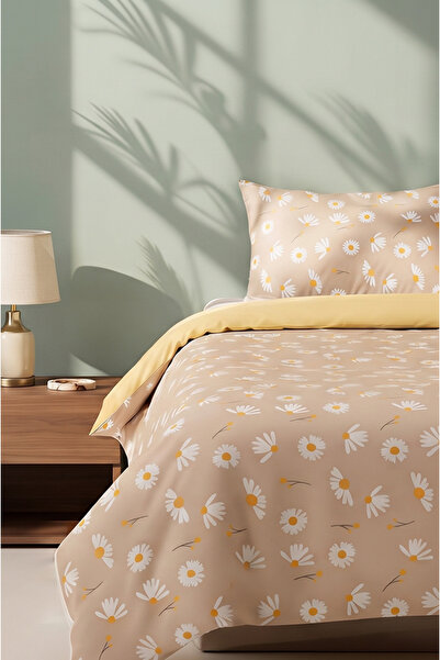 Rivaİstanbul Mink Daisy Double Duvet Cover Set Cotton