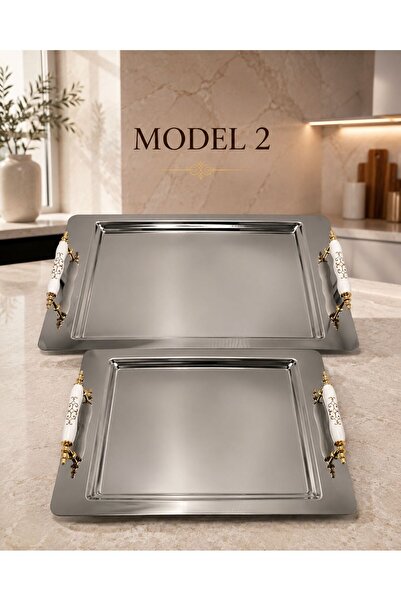 Rivorn 2'Lİ ÇELİK TEPSİ SETİ-BÜYÜK BOY VE KÜÇÜK BOY-2 FARKLI MODEL SEÇENEĞİ