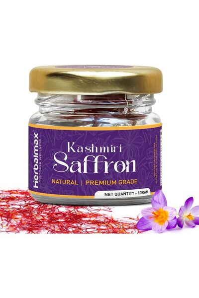 HERBAL MAX Kashmiri Mongra Saffron, 1 gram | A+++ Grade | For Food, Cooking, ...