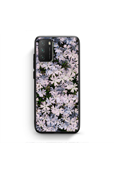 Other Xiaomi Poco M3 Flowers white Black Glossy Θήκη