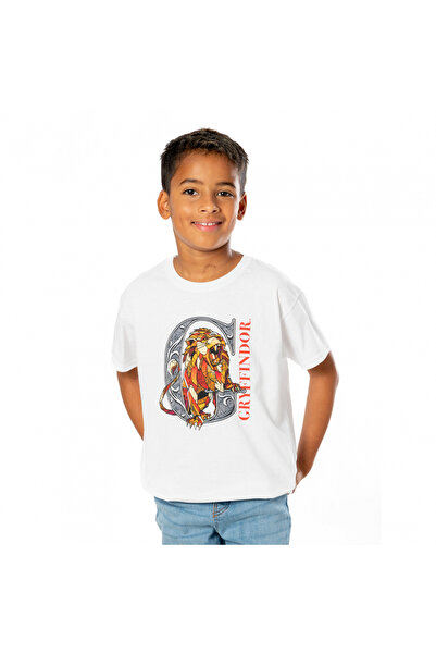 CID Tricou bumbac Harry Potter, White Gryffindor Mosaic, pentru copii