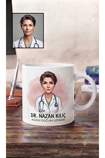 GIFTALI Kişiye Özel Karikatür Doktor Temalı Kupa Bardak