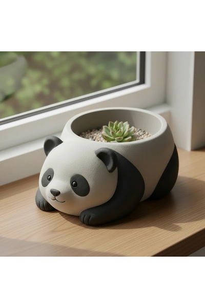 OEM Mini Ghiveci Decorativ Imprimat 3D, Model Panda pentru Plante Mici