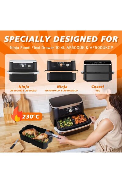 XELA 29 de piese forme de copt din silicon pentru Air Fryer Ninja Foodi Flexdrawer 10.4 L AF500EU, COSORI