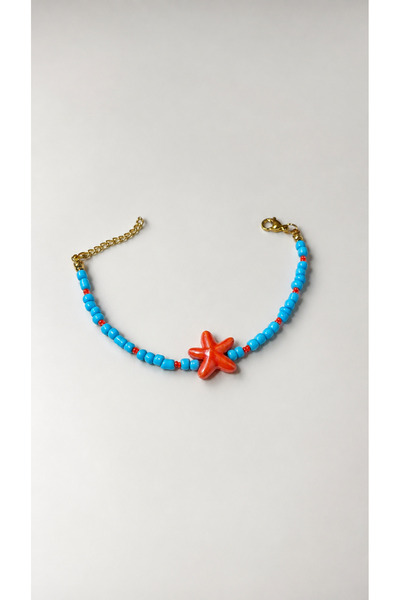 Gizemindünyası Orange Ceramic Starfish Bracelet