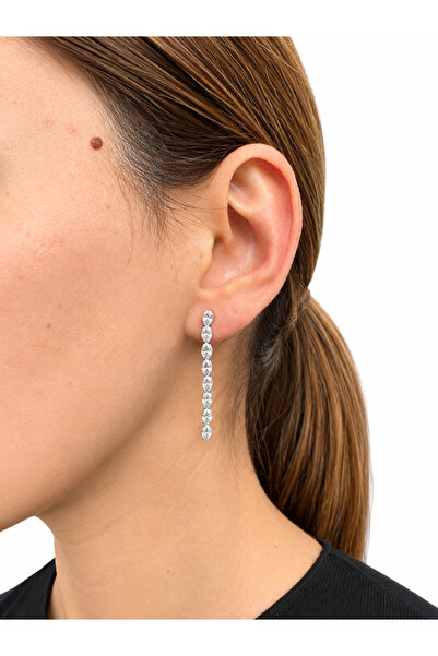 Ressia Oval Stone Dangle Model Earrings