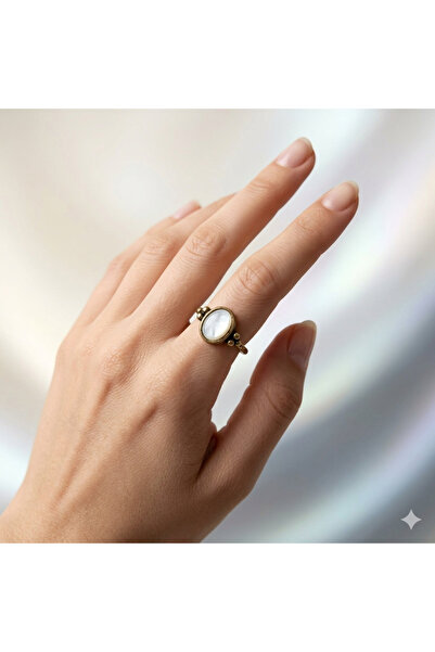 Hedea Grape Seed Real Natural Stone Adjustable Bronze White Women's Ring