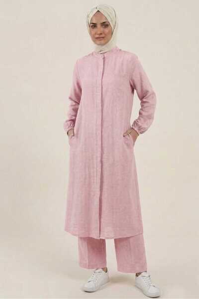 PORİENTO Light Pink 100% Cotton Muslin Fabric Zippered Comfortable Fit Hijab ...