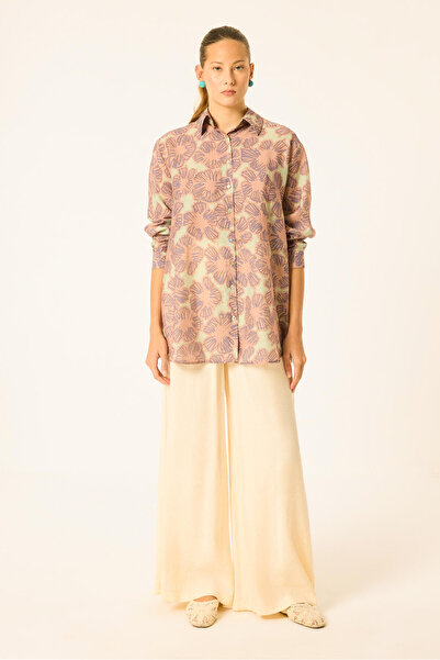 Touché Privé Oversize Shirt with Flower Pattern
