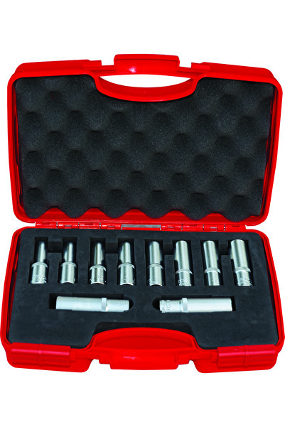 İzeltaş 1108006010 10-Piece 1/2" Six-Corner Deep Socket Set