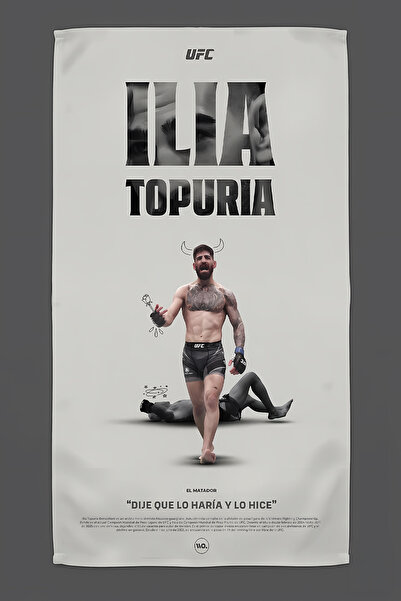 Halura Ilıa Topuria UFC Desenli Dijital Baskılı 45x90 Spor Havlusu | Yumuşak ...