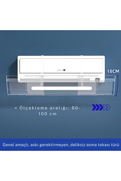 sz master bilişim Ayarlanabilir Klima Rüzgar Yönlendirici Deflektör Şeffaf Du...