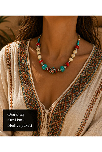HER ŞEY NOTA www.herseynota.com Sahari Nakoa Authentic Natural Stone Bead Nec...