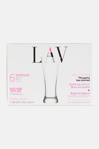 LAV 6 Pieces Sorgun Drinking Glass, Transparent