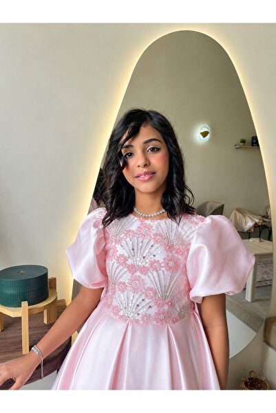 JO FASHION فستان لافينيا بتصميم فاخر وأكمام منفوشة