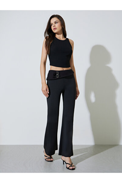 Take Two By Styli Black High Rise Flared Pants