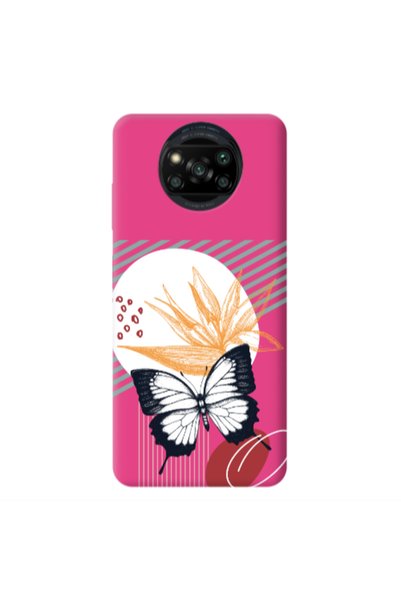 Other Xiaomi Poco X3 /X3 Pro Butterfly Lines Fuchsia Colored Silicone TPU Θήκη
