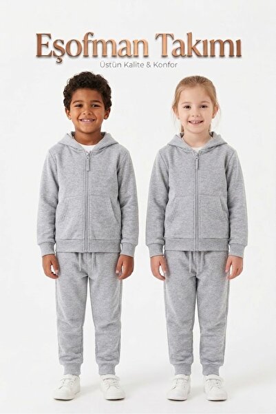 NACAR STORE Unisex Kids Zippered Top and Bottom Tracksuit Set