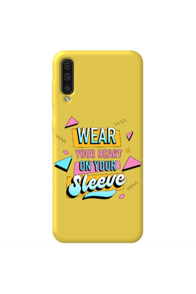 Other Samsung A70 Wear Your Heart Yellow Colored Silicone TPU Θήκη