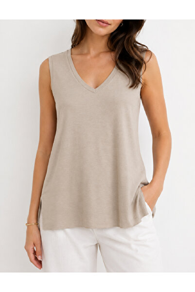 Evendi Tank top, Light brown