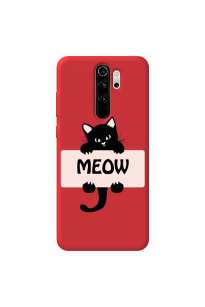 Other Xiaomi Redmi Note 8 Pro Meow Red Colored Silicone TPU Θήκη