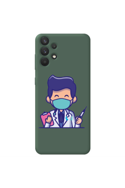 Other Samsung A32 4G Specialist Doctor Dark Green Colored Silicone TPU Θήκη