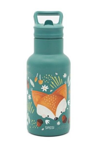 SASSI Ανοξείδωτο Θερμός Μπουκάλι με Καλαμάκι Crunchy The Fox 350ml (SB1761)