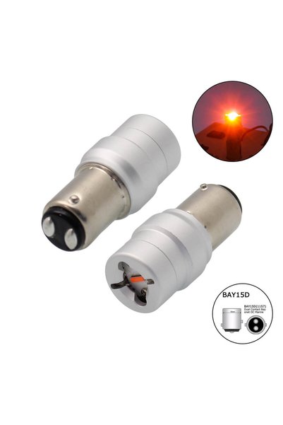 NOVSIGHT Διπολική Λάμπα LED 1157 9W 260LM A500 SL2 1157R - 2 Τεμάχια Κόκκινο