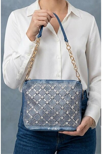 Guja C1092 Women's Imported Stone-Embellished Denim Bag