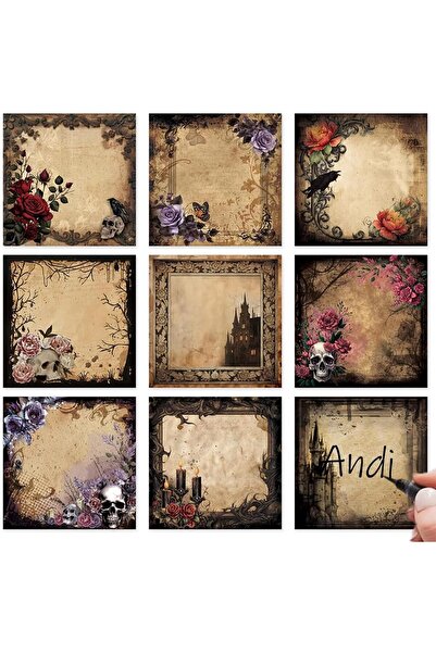 Arabest Gothic Sticky Notes - 9 Pack Gothic Sticky Notes 3x3 Goth Office Supp...