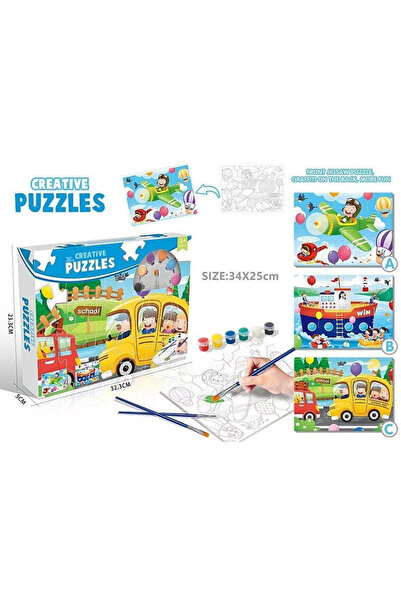adar Puzzle de colorat 89 piese cu vopsele multicolor 39x25cm