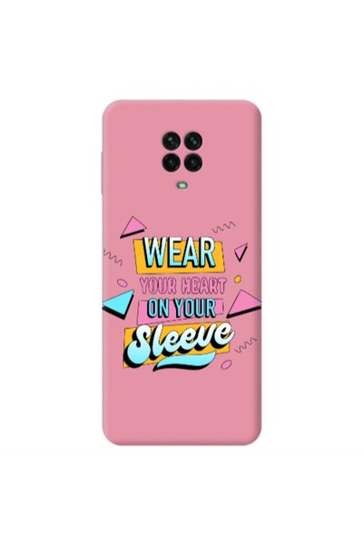 Other Xiaomi Redmi Note 9 Pro Wear Your Heart Pink Colored Silicone TPU Θήκη