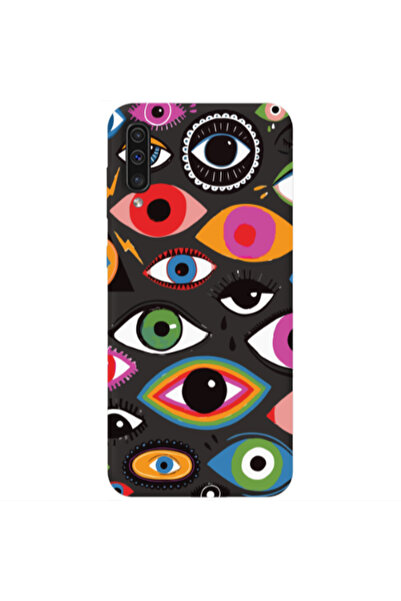 Other Samsung A70 Colorful eyes Black Colored Silicone TPU Θήκη
