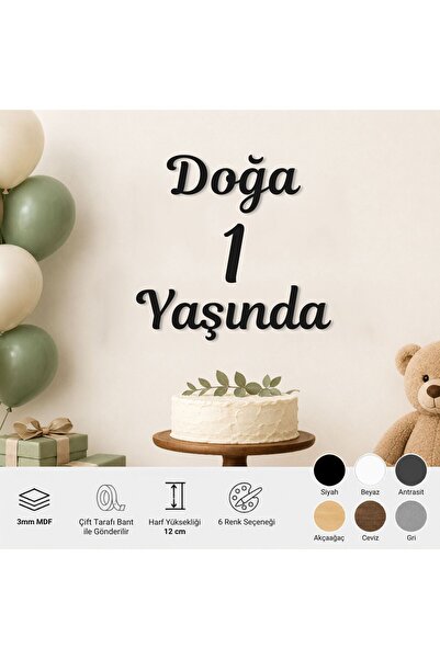 HippoDeco Kişiye Özel Doğum Günü Duvar Yazısı | İsimli Parti Süsü | 1-100 Yaş...