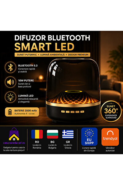 ANY SHOP MARKET Boxă Bluetooth Portabilă BIG DIAMOND Smart LED, 10W, Bluetoot...
